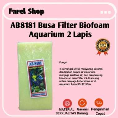 Biofoam Busa Filter Aquarium 2 Lapis AB8181 Perfectly Filter 25x40 Cm