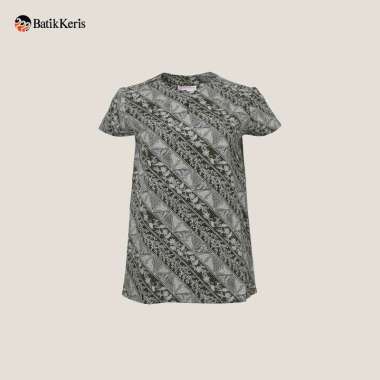 Batik Keris Blouse Wanita Lengan Pendek Motif Keris Sekar Lereng Olive L
