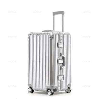 Kroche - Koper Kabin Bagasi 22/32 Inch TSA Lock Koper Fiber Polycarbonate Tahan Banting KP-10 Silver