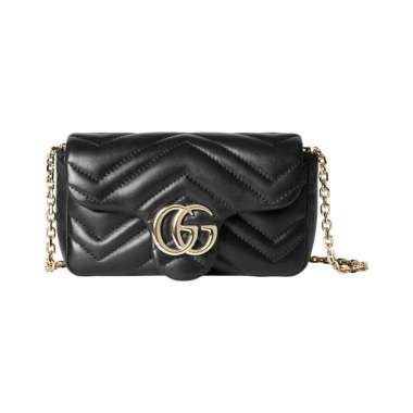 Gucci GG Marmont Mini Chain Bag Black Ghw