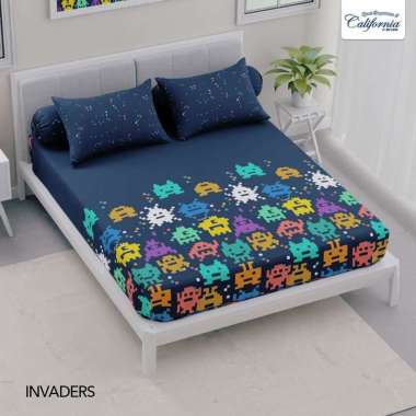 California - Sprei FITTED Queen (160x200) Terlaris pilihan EDISI ANAK Invaders
