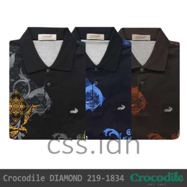 Kaos Kerah Pria Crocodile Diamond 219-1834 Biru XL