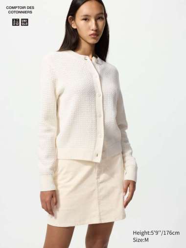 UNIQLO CDC COMPTOIR DES COTONNIERS Rok Mini Skirt Corduroy Wanita OFF WHITE S