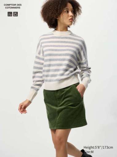 UNIQLO CDC COMPTOIR DES COTONNIERS Rok Mini Skirt Corduroy Wanita GREEN M