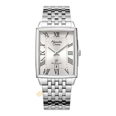 Jam Tangan Pria Alexandre Christie Slim Elegance AC 8708 MD BSSSLRM Men Silver Dial Stainless Steel