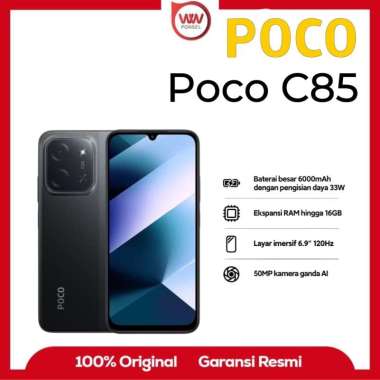 Hp Poco C85 Ram 6GB Internal 128GB Garansi Resmi Black