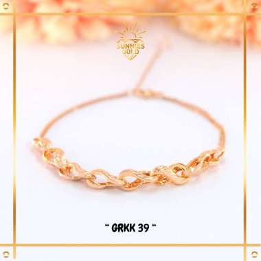 GELANG RANTAI WANITA TERBARU MODEL PLINTIR MEWAH EMAS ASLI EMAS MUDA KADAR 8K (375) GELANG RANTAI PL