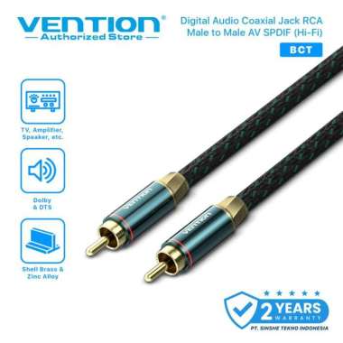 VENTION KABEL DIGITAL AUDIO COAXIAL JACK RCA MALE TO MALE AV SPDIF BCT