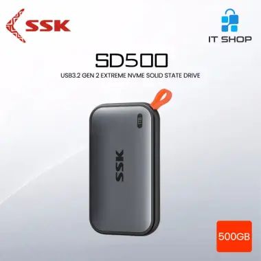 SSK ポータブルSSD 500GB、最大2,000MB/秒の外付けソリッドステート 