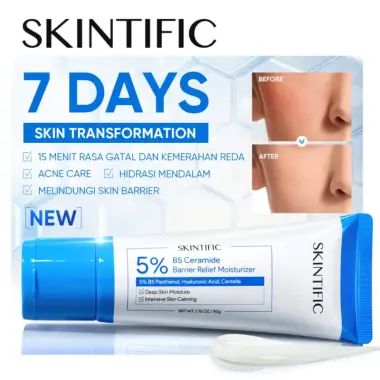 SKINTIFIC 5% B5 Ceramide Cream Wajah 50g Moisturizer untuk Wajah Face & Body–Barrier Repair Calming Soothing Anti Acne