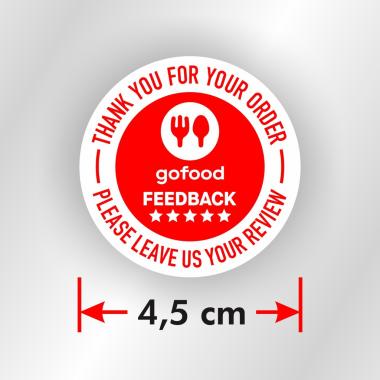 Sticker Label Thank You Go Food Review Stiker Feedback Segel Tag Amplop Ucapan 4,5 cm Go Food 01
