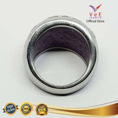 Cincin Titanium Batu Giok Ungu Jaring - VeE Cincin Wanita Pria