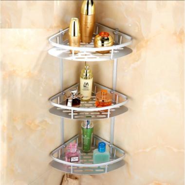 Rak Sudut Kamar Mandi Tempel Dinding Aluminium 3 susun 680