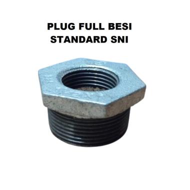 Verlop Ring Besi 1 1/4 x 1/2 Fitting Pipa Drat Luar Dalam Flok Ring