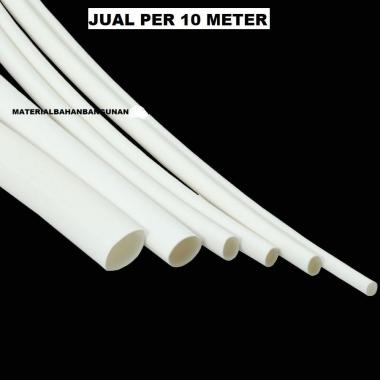 Per10meter Selang Bakar 6 mm Putih Pembungkus Pengaman Isolasi Kabel