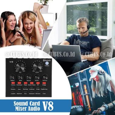 Soundcard V8s Mixer Audio USB External Plus Bluetooth Original