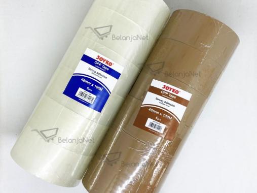 Lakban Joyko 2 inch OPP-1-100 OPP-2A-100 48mm x 100 m Bening & Cokelat Cokelat