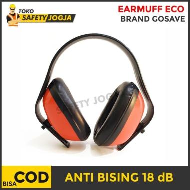 Earmuff Eco Safety Telinga Headset Plastik Peredam Suara Bising Merah