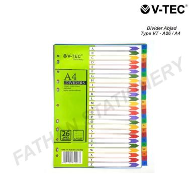 Divider / Pembatas Binder Abjad V-TEC Type VT - A26 / A4