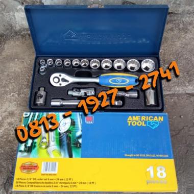 Kunci Shock Set 3/8 - 12 Pt American Tool 18 Pcs
