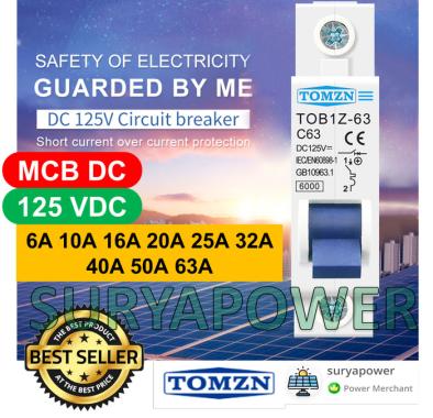 MCB DC 125V 1P - 6A 10A 16A 20A 25A 32A 40A 50A 63A - SURYAPOWER ukuran 10A
