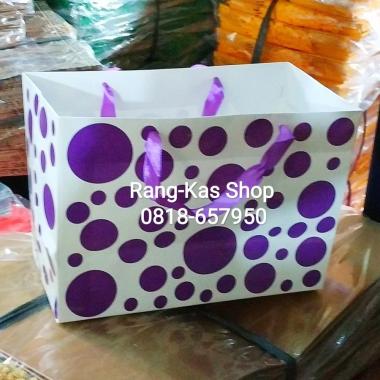 Paperbag Polkadot Pita mini glossy Ungu