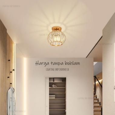 Lampu Plafon Ceiling Kaca Kristal Modern Design Mewah Kamar Ruang Tamu