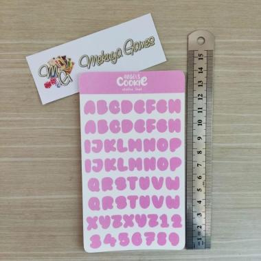 Sticker Alphabet Deco Case Journal Photo Card KPOP Merah Muda