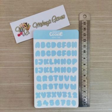 Sticker Alphabet Deco Case Journal Photo Card KPOP Biru Muda