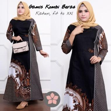 Gamis Batik Modern Premium - Dress Muslim - Gamis Batik Kombinasi XXL C