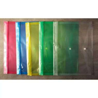 Map Plastik/ Map Dokumen Kancing Biru
