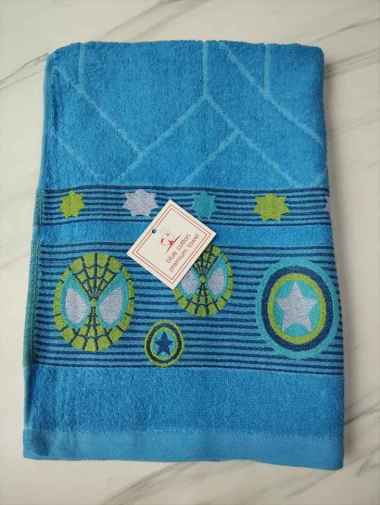 Handuk Mandi Besar Lis Bordir Spider Polos Embos Premium Serap Air null Biru