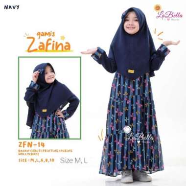 Gamis Labella Zafina Navy Size M Size L Multicolor