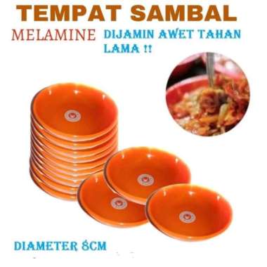 Piring Sambal Kecil Wadah Sambal Kecil Tempat Sambal Melamin 1 Lusin 8 cm