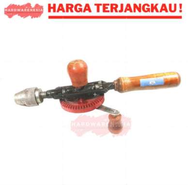 Bor Tangan Manual 1/4" Gagang Kayu / Manual Hand Drill