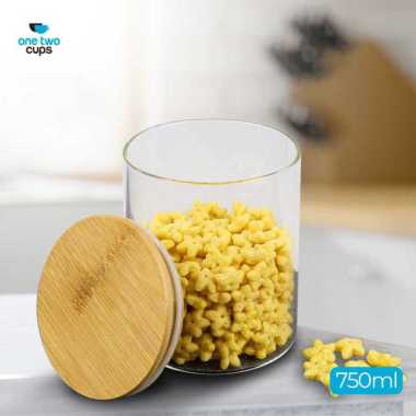 Toples Kaca Bening Aesthetic / Toples Kedap Udara Food Grade Kaca / Toples Kaca Cantik Kekinian Mura