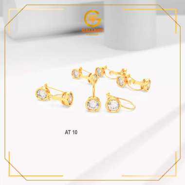 Anting Emas 375 (8Karat) 300 (6Karat) AT10 Anting Kawat Dewasa Flashlight Bulat Berat 1 gr Kadar 375