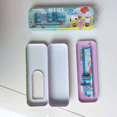 Tempat Pensil Metal BTS BT21 Set Alat Tulis - 1 Buah