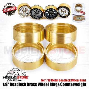Upgrade 1.9" Beadlock Brass Wheel Rings Counterweight for 1/10 Crawler Multicolor