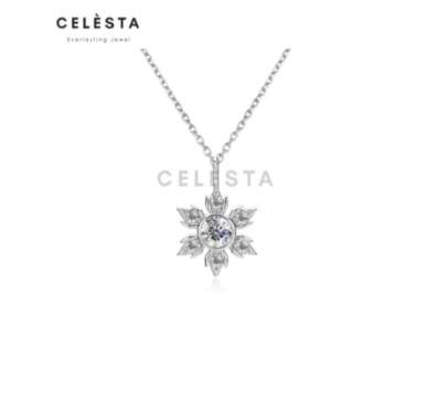Fauve Pendant - Kalung 0.5 carat berlian Moissanite 925 silver Celesta