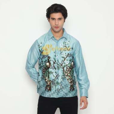 EF133 KEMEJA BATIK PRIA SATIN SILK PREMIUM LAPIS FURING/BATIK CHEONGSAM IMLEK/BATIK KANTOR PRIA FORM