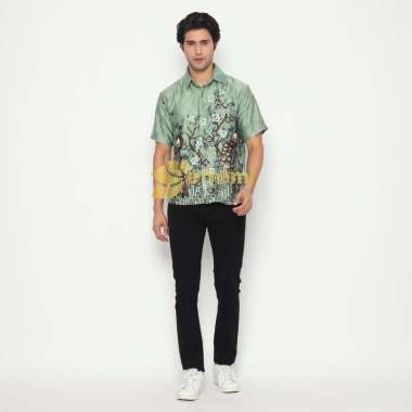 EF133 KEMEJA BATIK PRIA SATIN SILK PREMIUM LAPIS FURING/BATIK CHEONGSAM IMLEK/BATIK KANTOR PRIA FORM