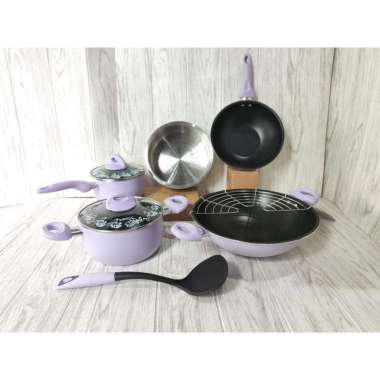 Panci Supra set 9 dapat full di gambar /panci sultan/alat masak supra Tanpa bubble