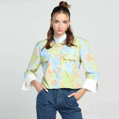 Vinca Blazer Batik HONG Sekouwit / Blazer Batik in Green S-M
