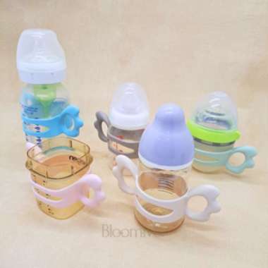Bloomiver Silicone Baby Bottle Handles / Pegangan Botol Susu Dot Bayi Blue