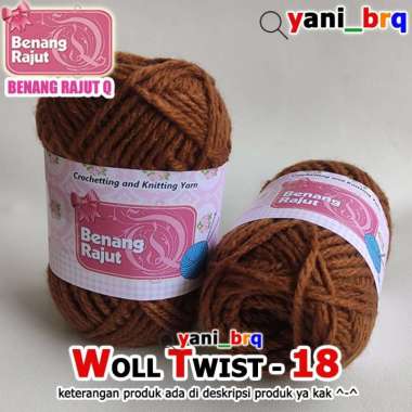 BENANG RAJUT WOL TWIST 18 COKELAT WOOL TOKO BENANG RAJUT yani_brq