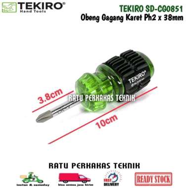 Obeng Kecil Tekiro Original Ph2 x 38mm Kembang Cebol Gagang Karet Ujung Magnet SD-CG0851 obeng gagan