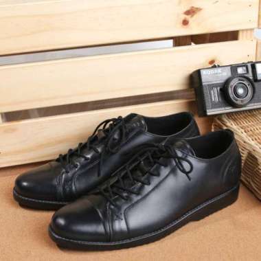 VERISH Sepatu Pria kulit asli pantofel casual Boston Martini sepatu kulit asli 38 BLACK