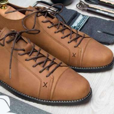 VERISH Sepatu Pria kulit asli pantofel casual Boston Martini sepatu kulit asli 38 TAN