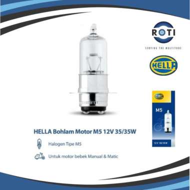 Lampu Motor HELLA Bohlam Motor M5 12V 35/35W P15d-25-3